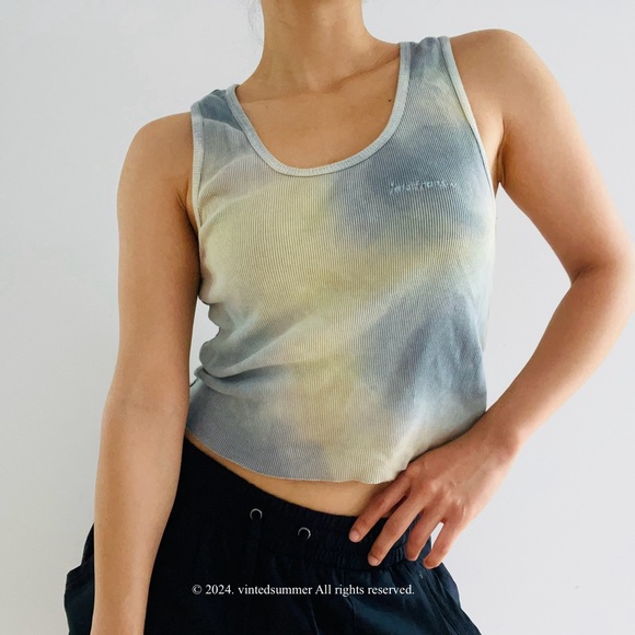 Urban Outfitters Iets Frans Tie Dye Tank Top Women's Blue and Yellow Size - Picture 6 of 16